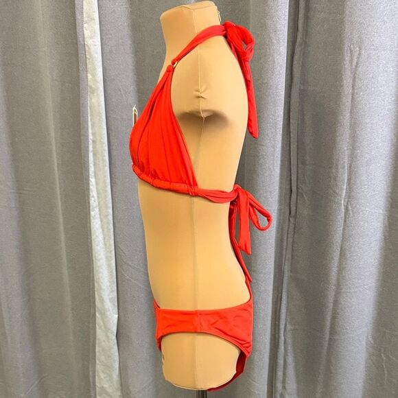 Monday Swimwear Red Halter Bikini Set - Picture 7 of 15